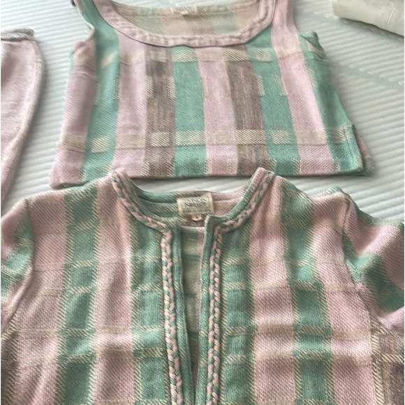 Vtg 90's  3 piece set  ZONDA NELLIS   Shell Top script Blouse S - Picture 6 of 11